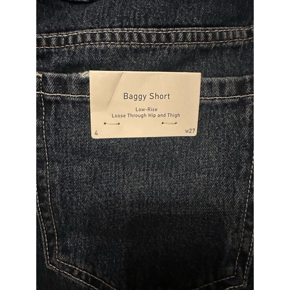 Hollister Low-Rise Baggy Denim Shorts Dark Blue Women's Size 4 W27 Casual